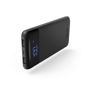 Външна батерия Hama "LED10", 10000 mAh, USB-C, USB-A, Черен