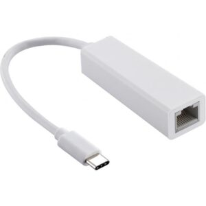 Мрежов адаптер Estillo 10/100 Mbps, TYPE-C 2.0 към RJ45, Бял